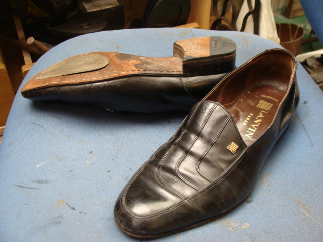 ランバン　紳士靴　かかとゴム交換とハーフソール補強　LANVINのサムネイル