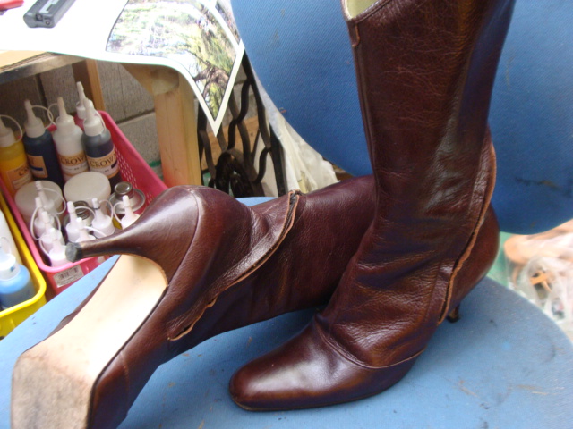 婦人ミドル寸のブーツ　ピン付きリフト交換と　ハーフソール補強のサムネイル